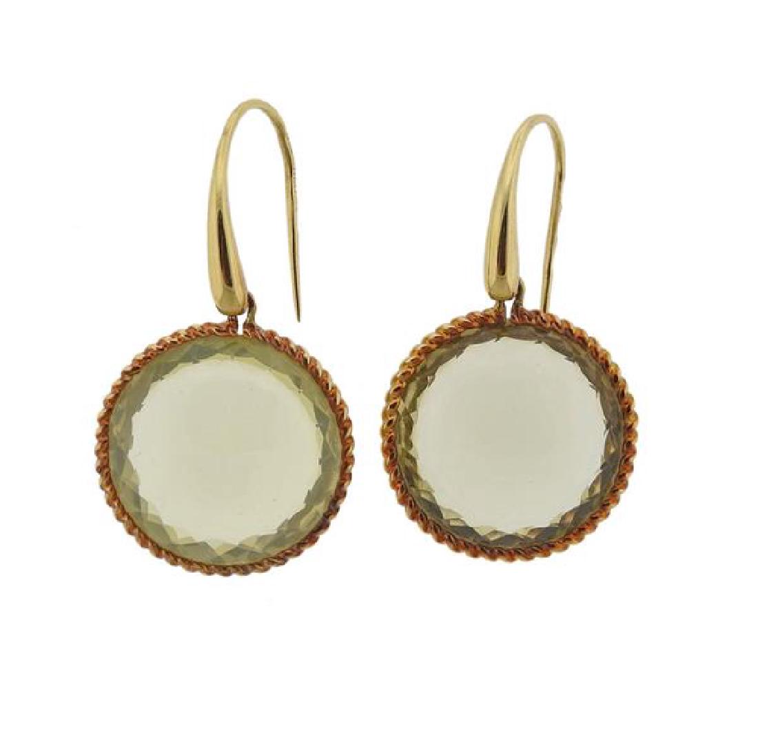 Roberto Coin Hipanema 18k Gold Quartz Earrings (1 of 3)