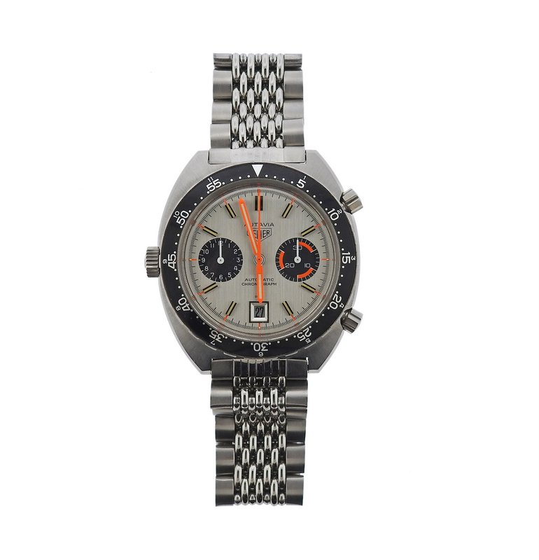 Heuer Autavia Stainless Steel Chronograph Watch (1 of 4)