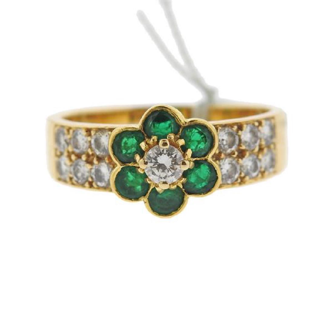 Van Cleef & Arpels 18k Gold Diamond Emerald Ring (1 of 3)