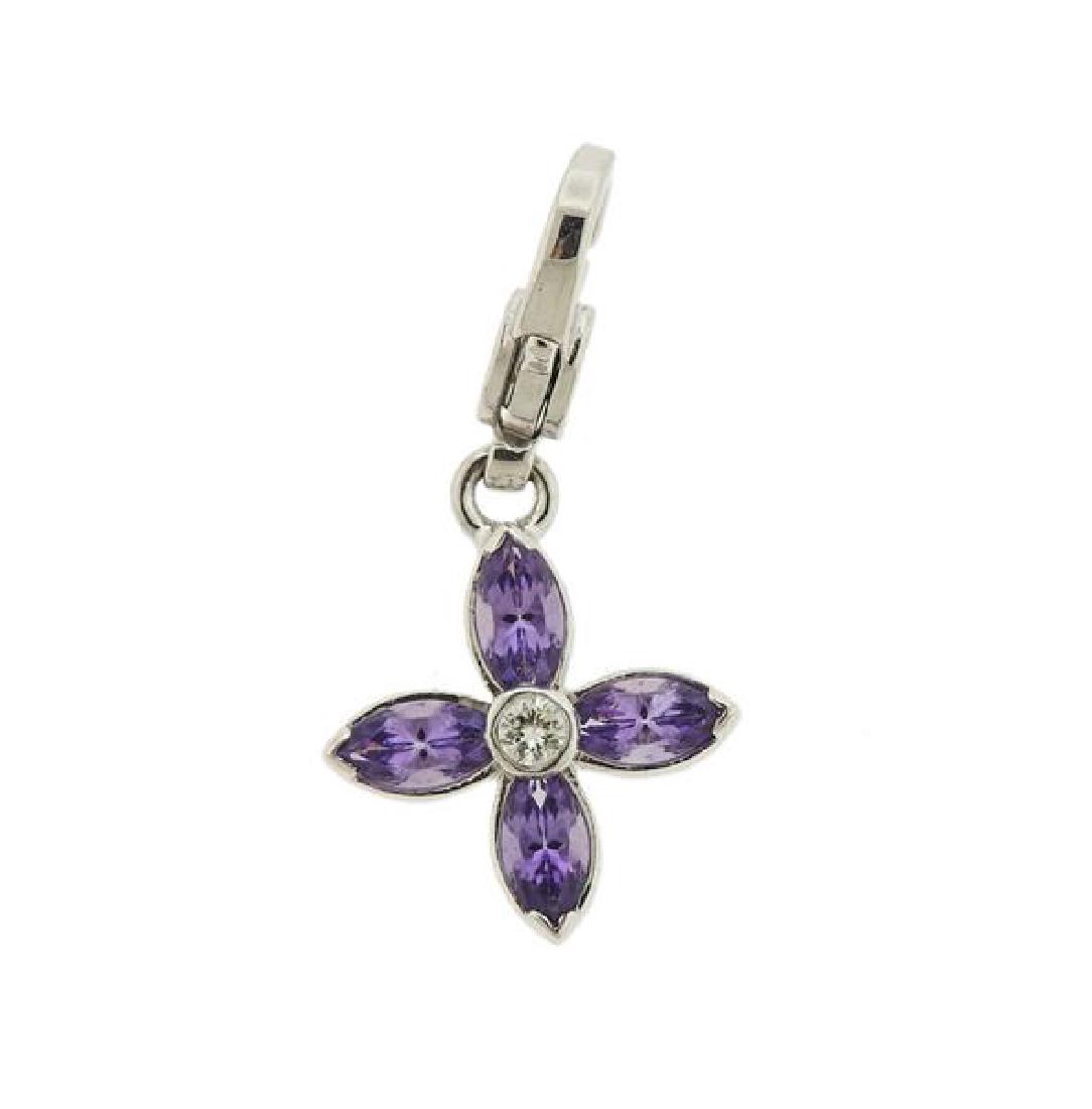 Louis Vuitton 18k Gold Diamond Amethyst Flower Charm (1 of 3)
