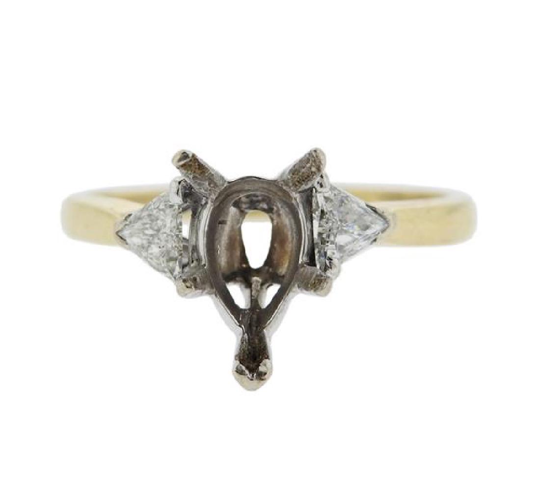 14K Gold Diamond Engagement Ring Mounting (1 of 3)