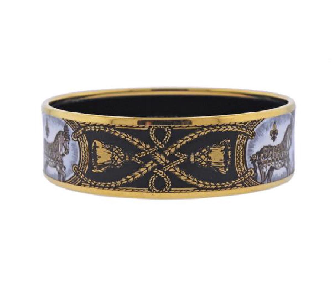Hermes Grand Apparat Enamel Bangle Bracelet (1 of 3)