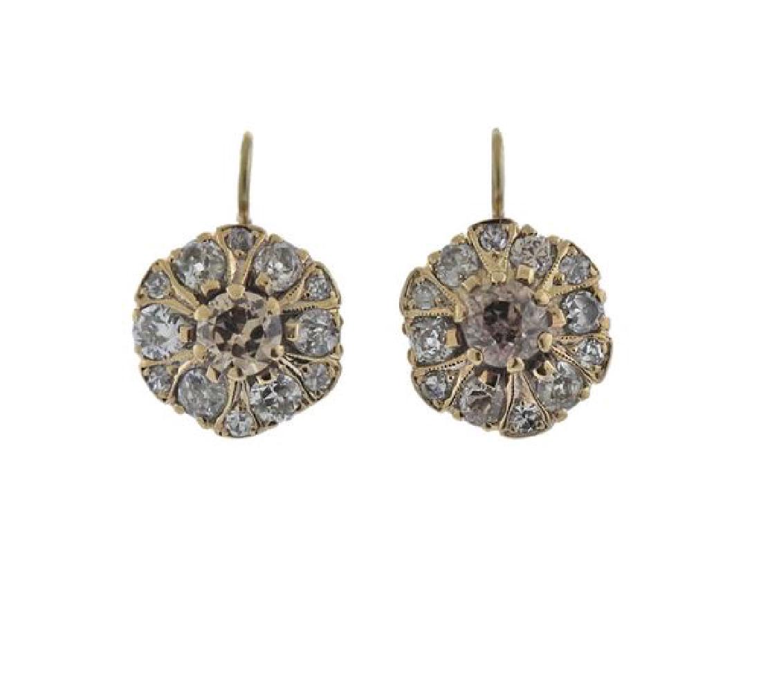 Antique 14k Gold Diamond Earrings (1 of 3)