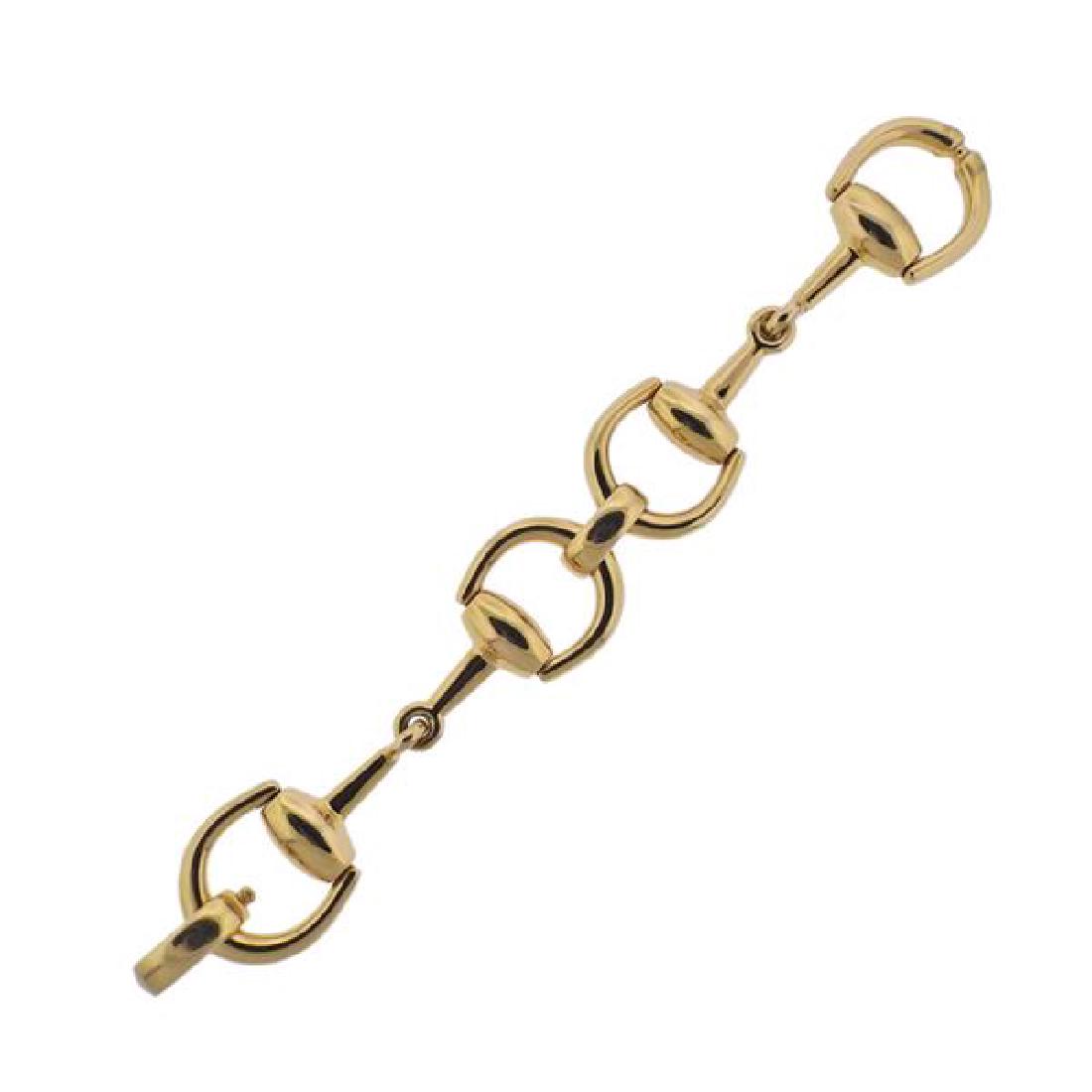 Gucci Horsebit 18k Gold Bracelet Size 17 (1 of 5)