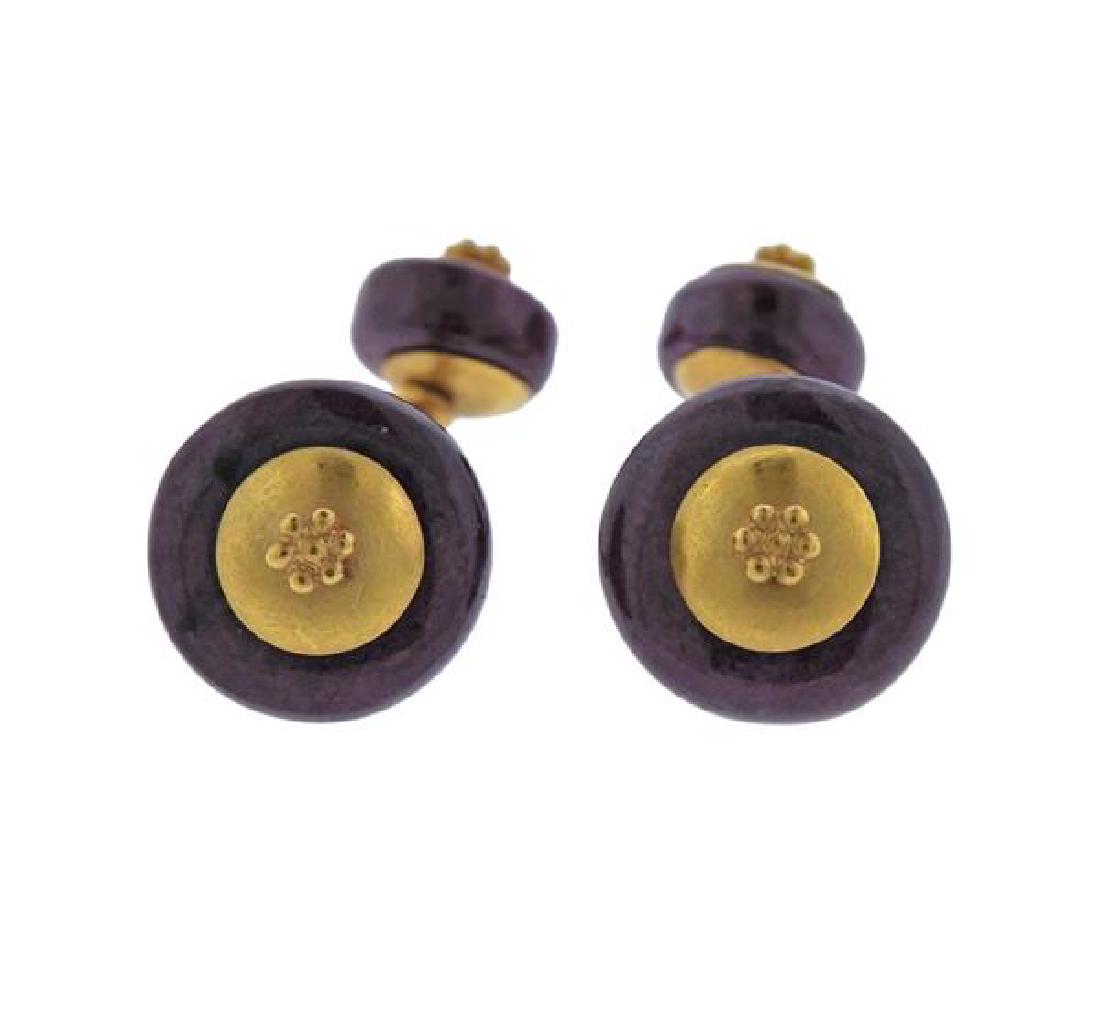 22K Gold Ruby Cufflinks (1 of 3)