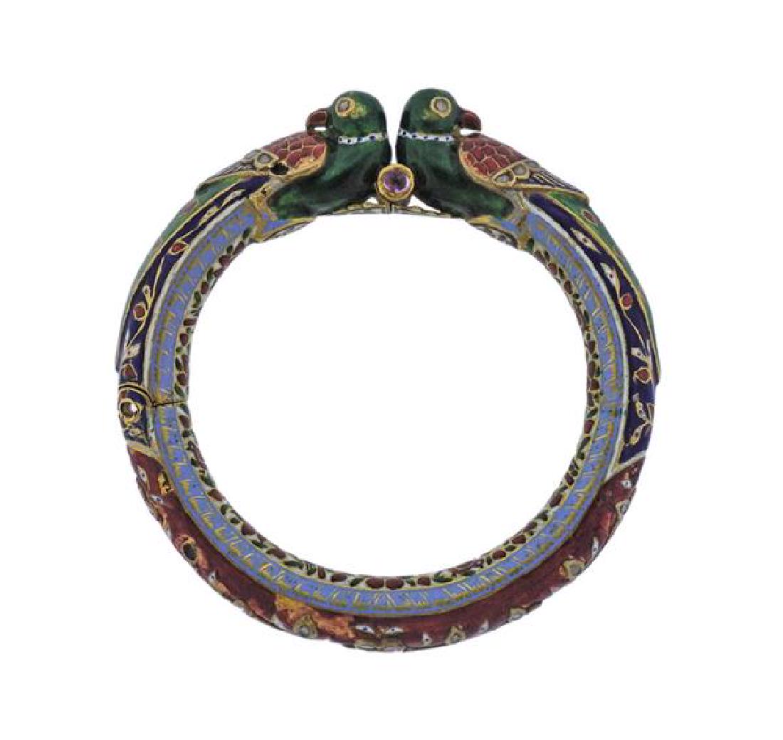 Indian Gold Diamond Gemstone Enamel Bracelet (1 of 2)