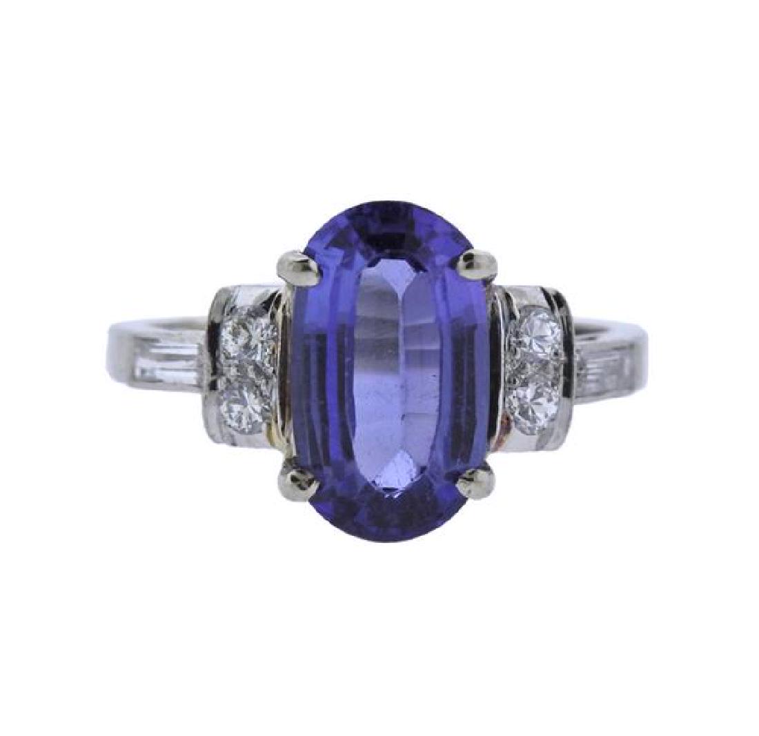 Platinum Diamond Sapphire Ring (1 of 3)