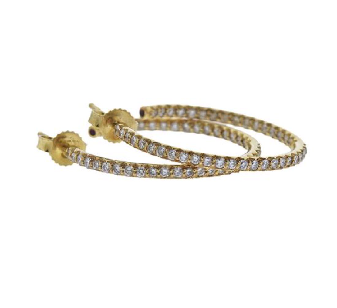 Roberto Coin 18K Gold Diamond Hoop Earrings (1 of 3)