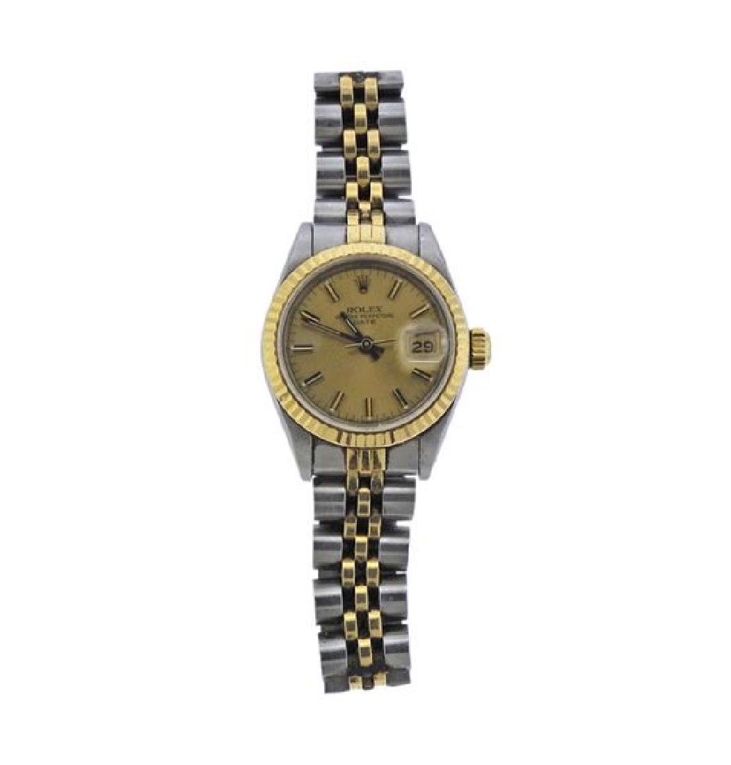 Rolex Date 18k Gold Steel Watch 69173 (1 of 3)