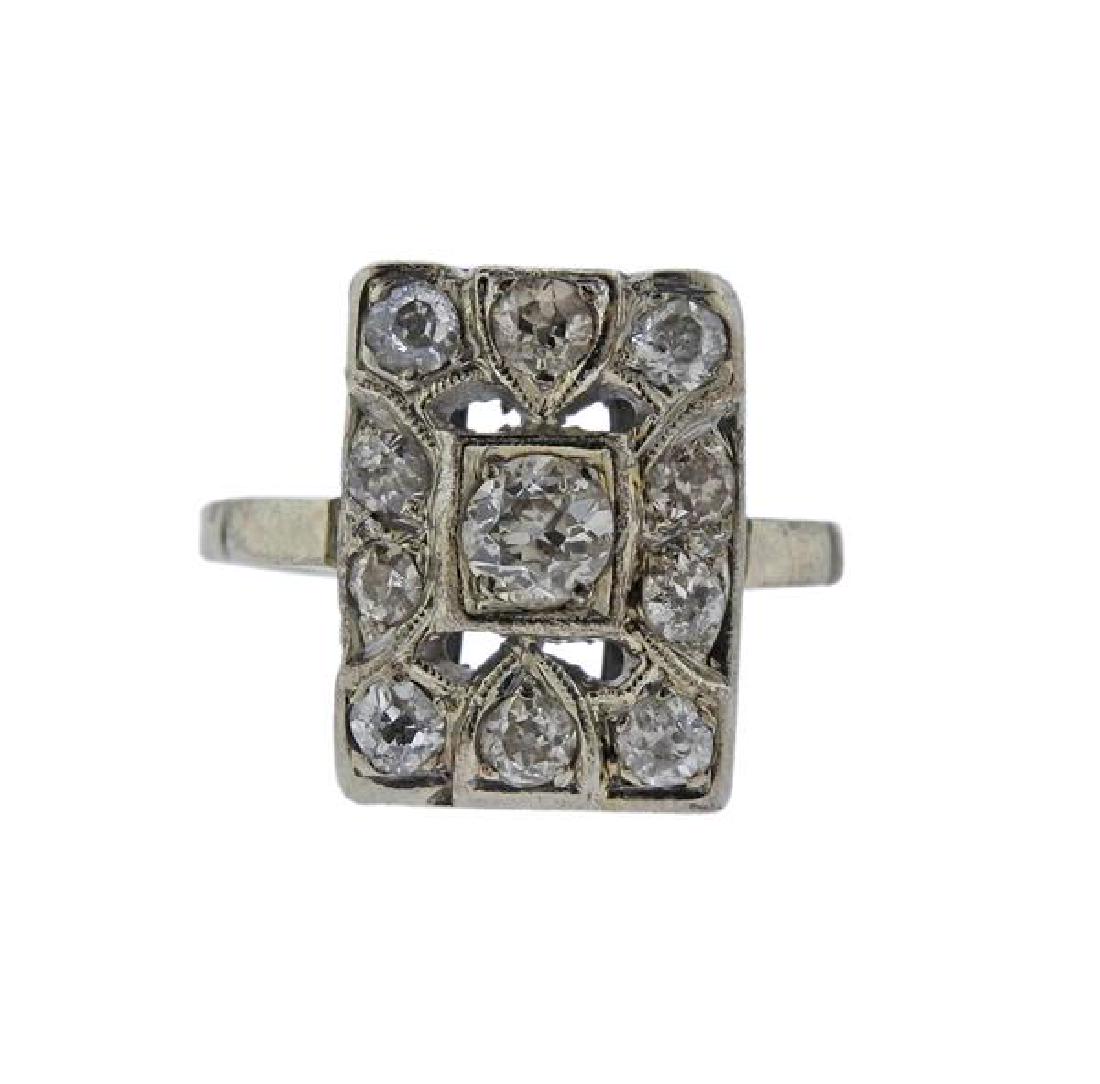 Art Deco 18K Gold Diamond Ring (1 of 3)