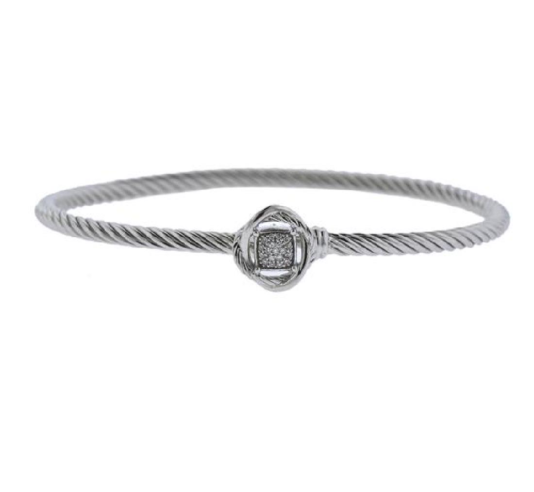 David Yurman Silver Diamond Bracelet (1 of 4)