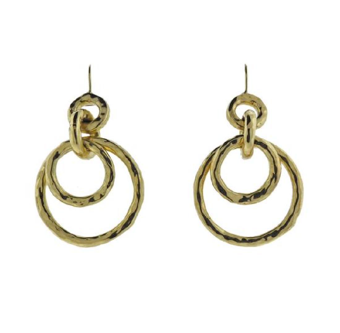 Ippolita Glamazon 18k Gold Jet Set Earrings: METAL: 18k Gold. MEASUREMENTS: Earrings are 50mm x 28mm. MARKED: Ippolita, 18k. WEIGHT: 7.4 grams.Gemstones have not been graded for color and clarity ,and tested for clarity and color enhancement, un