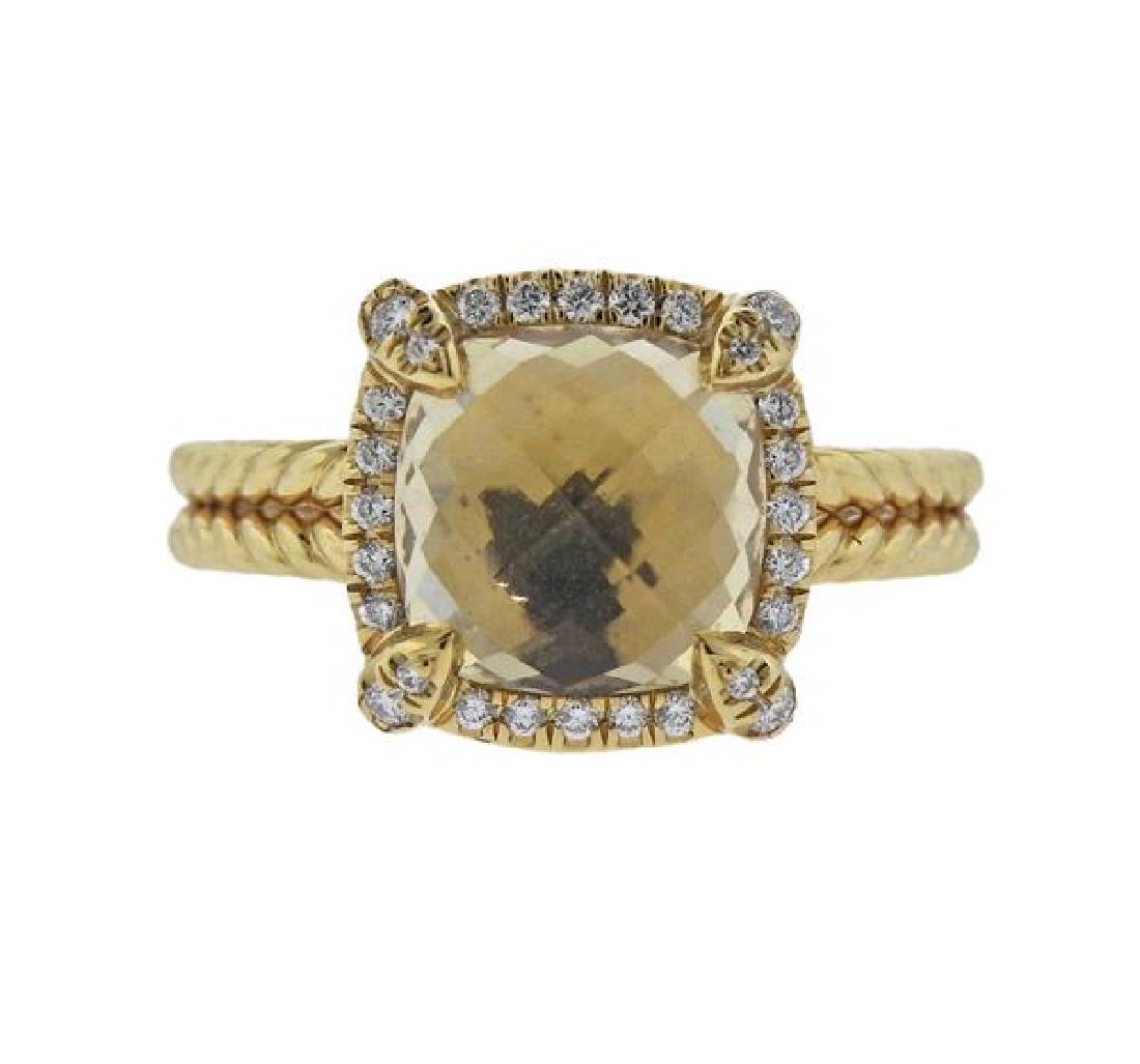 David Yurman Chatelaine Citrine Diamond 18k Gold Ring (1 of 3)