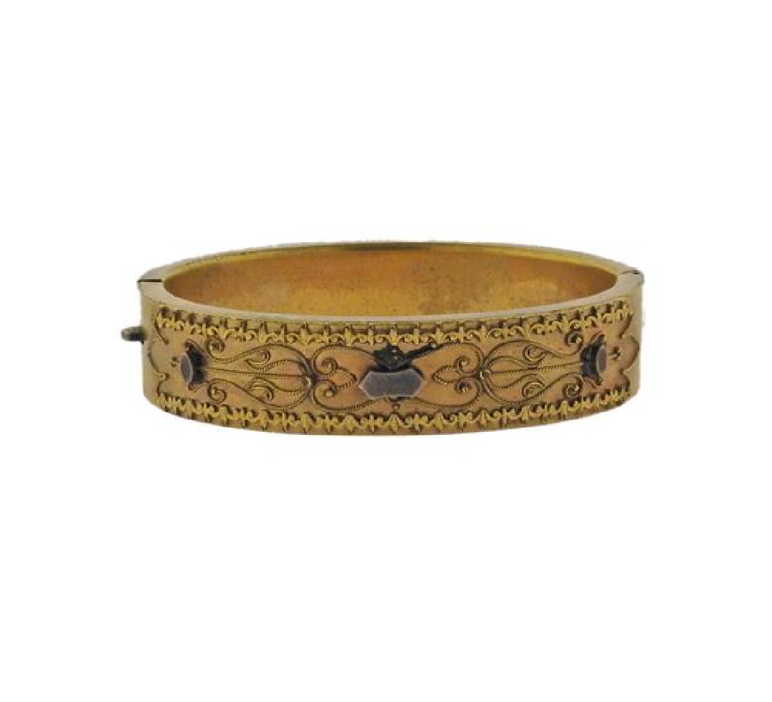 Antique Victorian 14k Gold Bangle Bracelet (1 of 5)