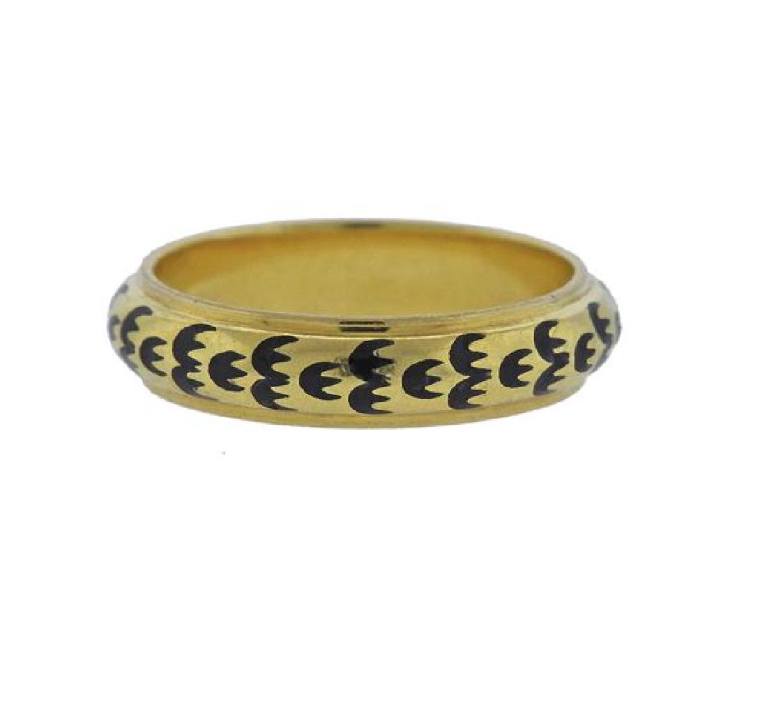 18K Gold Enamel Band Ring (1 of 3)