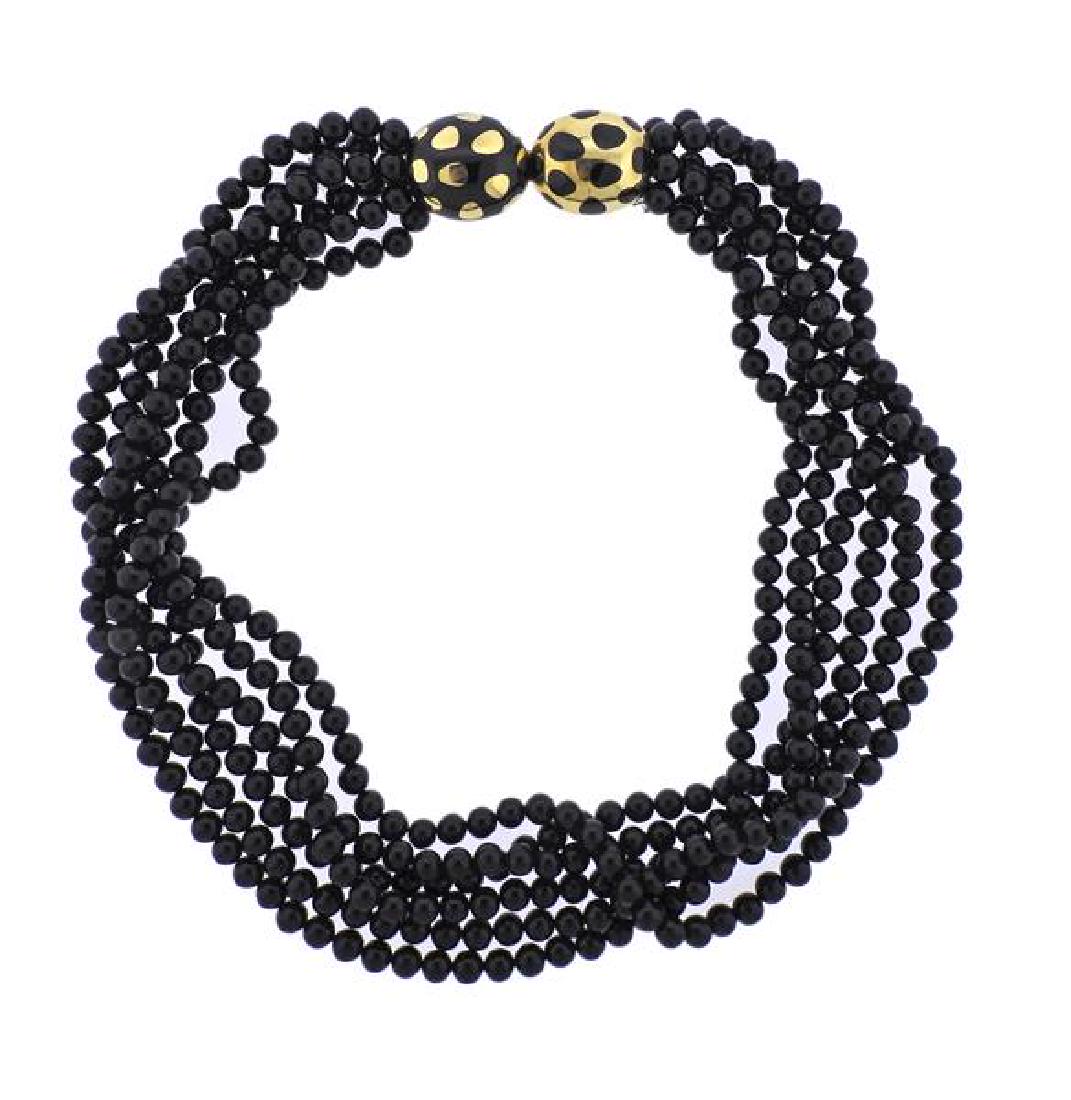 Tiffany & Co Gold Jade Positive Negative Clasp Bead (1 of 5)