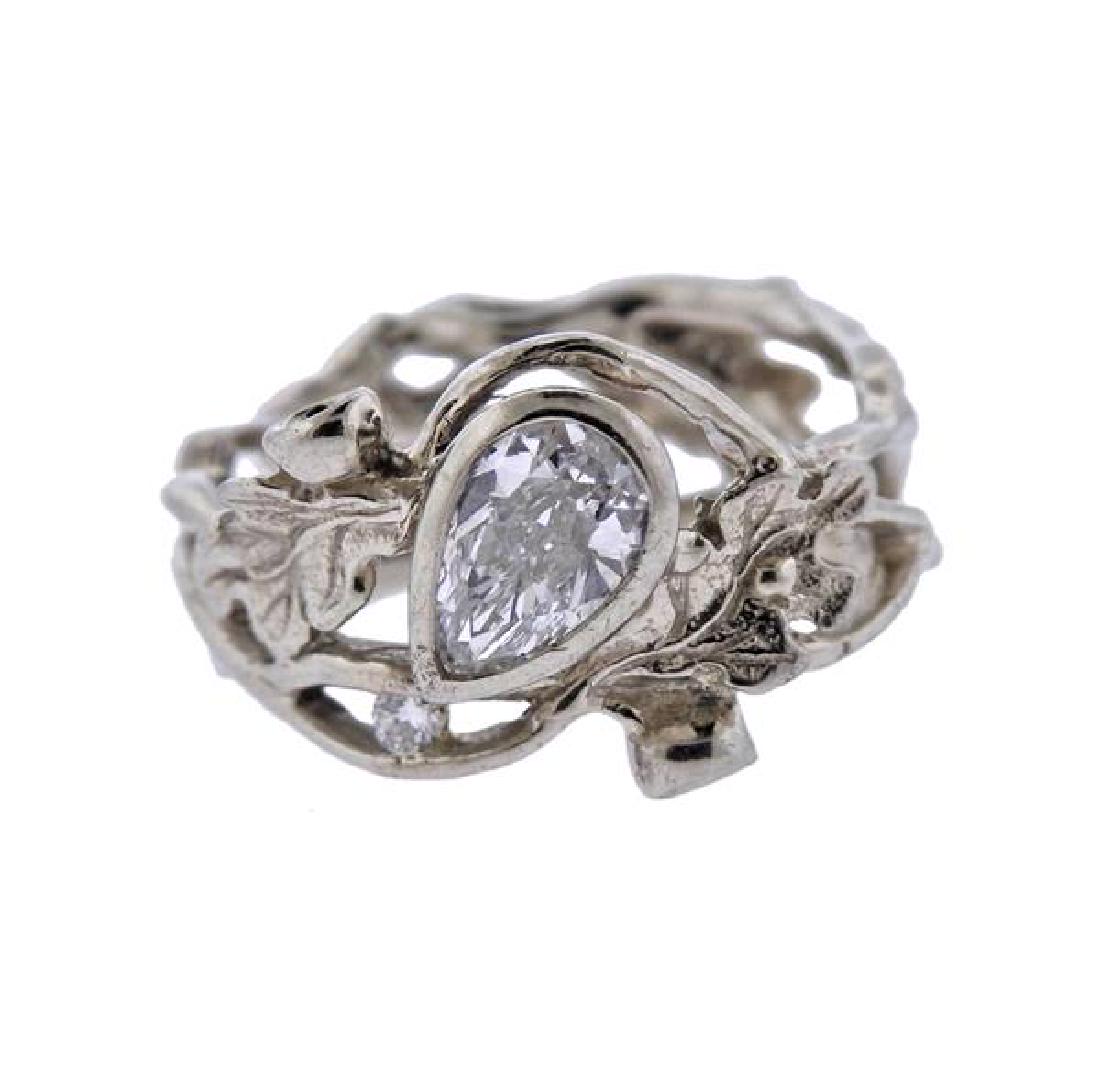 14K Gold Diamond Open Work Ring (1 of 3)