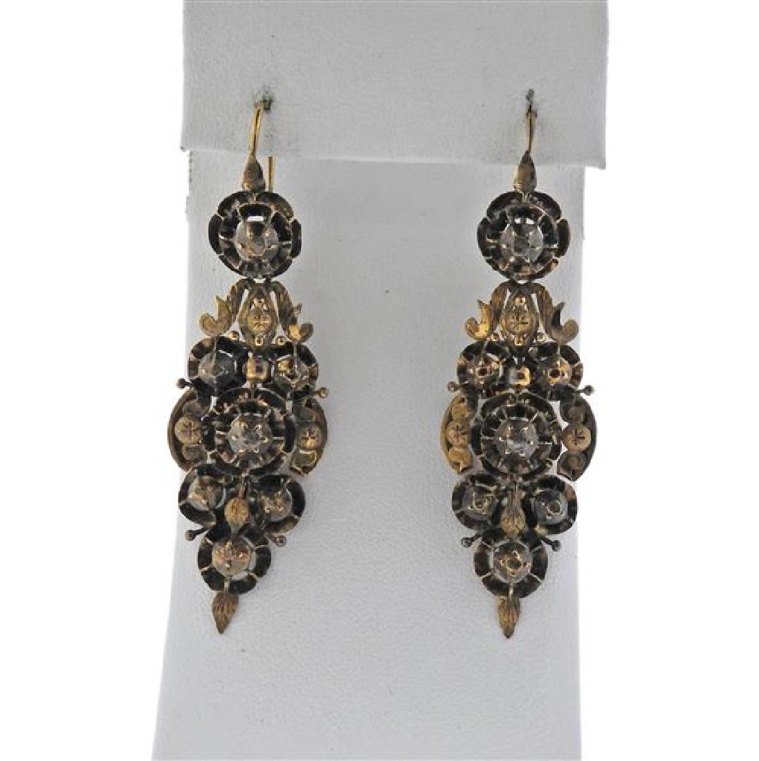 Iberian 18K Gold Diamond Drop Earrings (1 of 3)