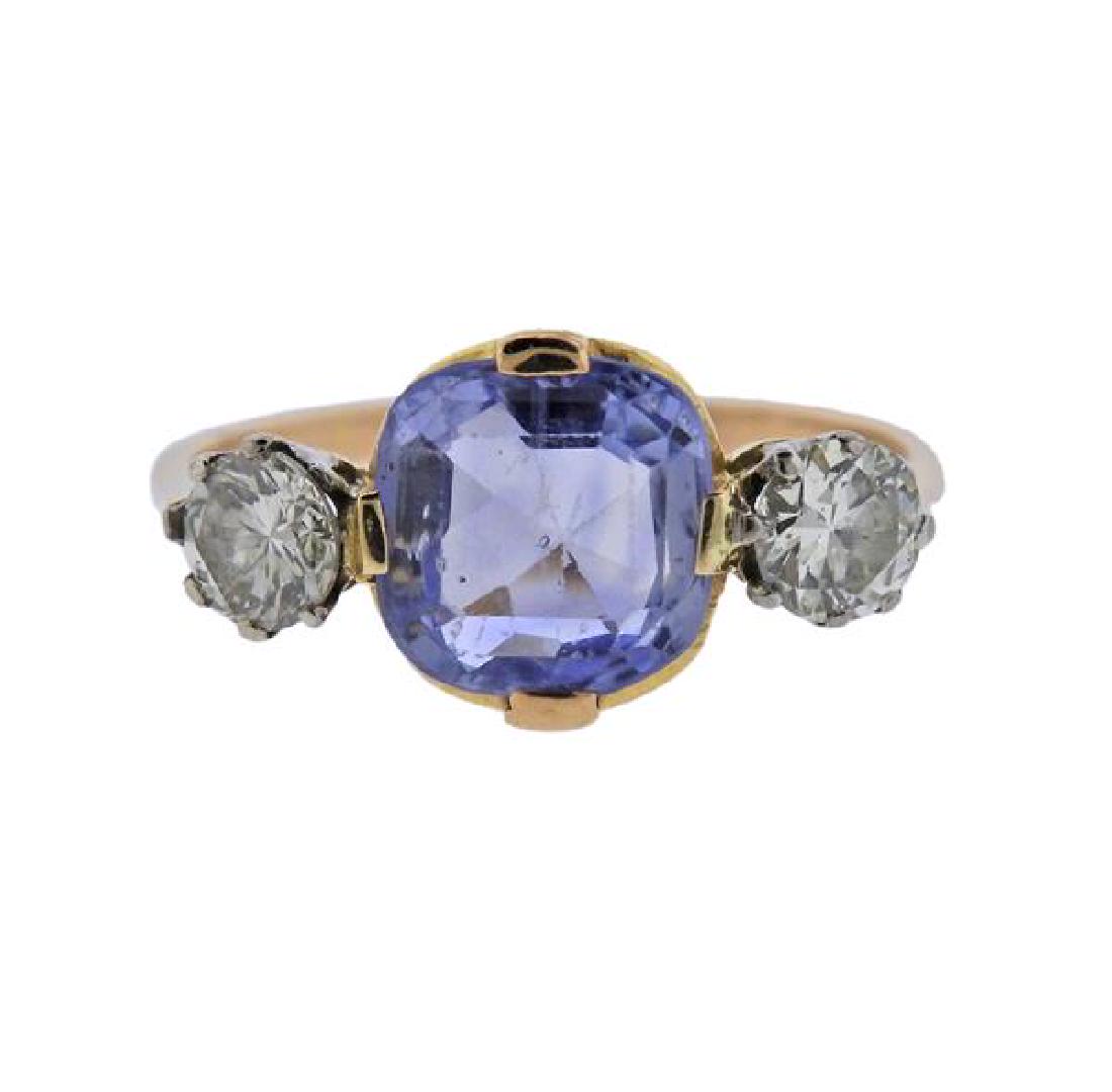 18K Gold Diamond Sapphire  Ring (1 of 3)