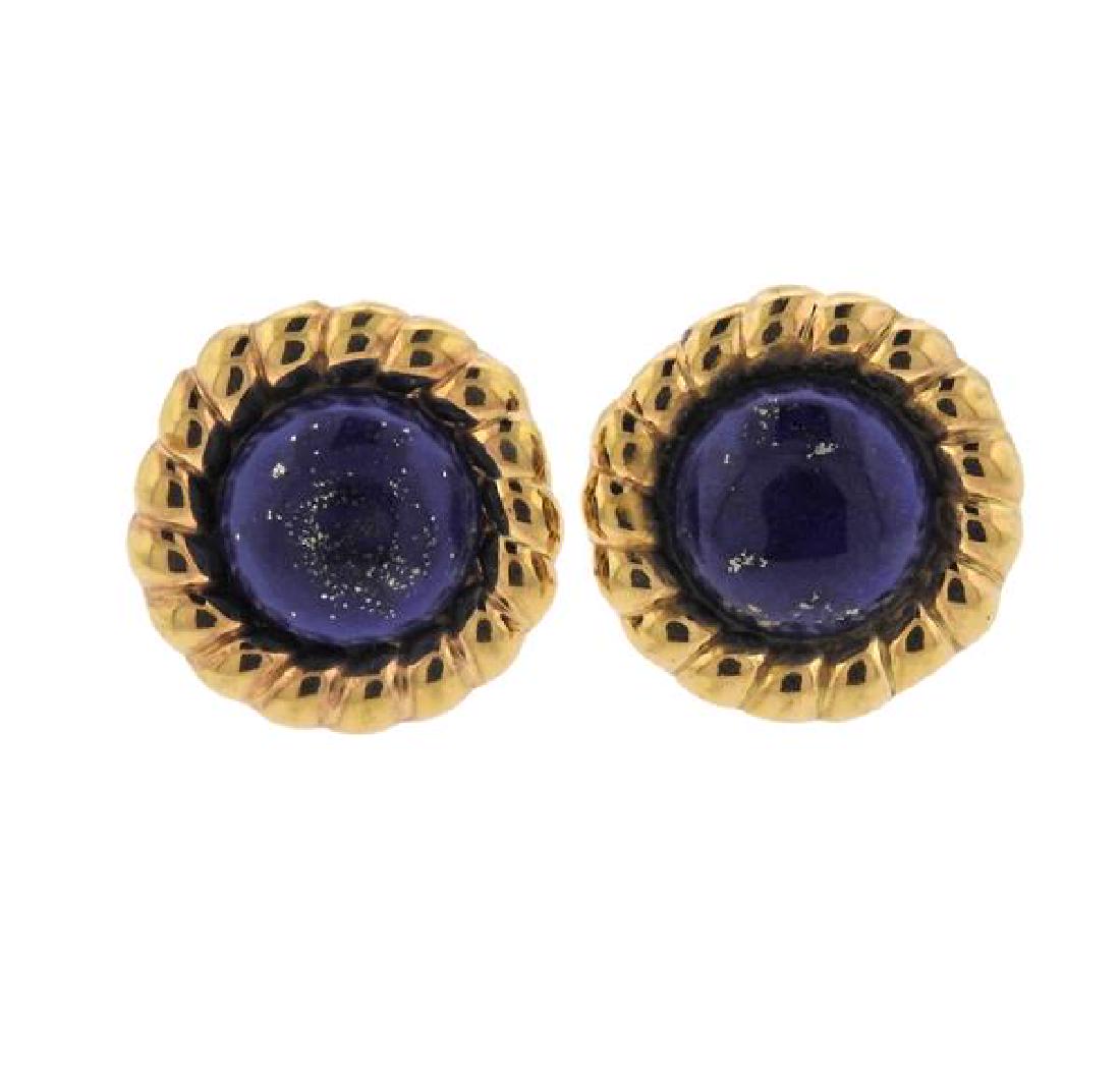 18K Gold Lapis Earrings (1 of 3)