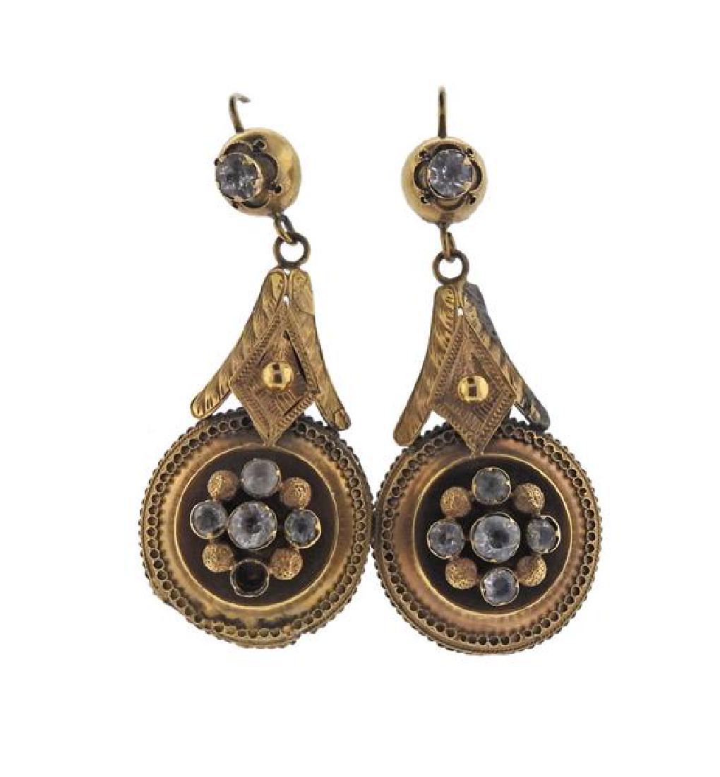 Antique Victorian 14k Gold Paste Earrings (1 of 3)