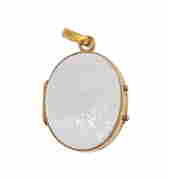Antique 18k Gold Glass Locket Pendant (1 of 3)