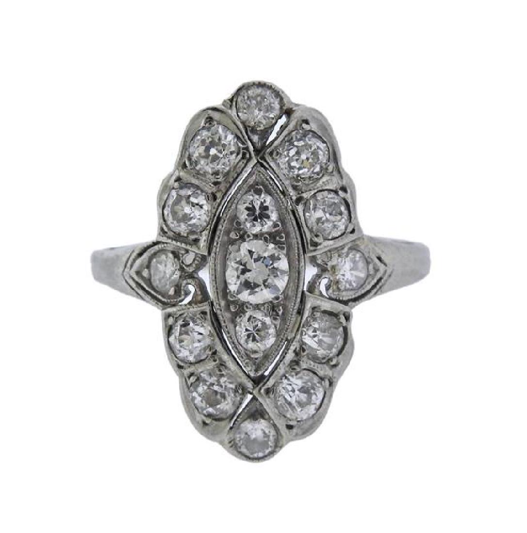 Art Deco Platinum Diamond Ring (1 of 3)
