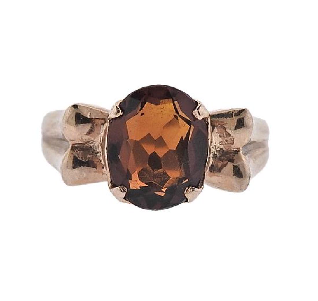 Vintage 14k Gold Orange Stone Ring (1 of 3)