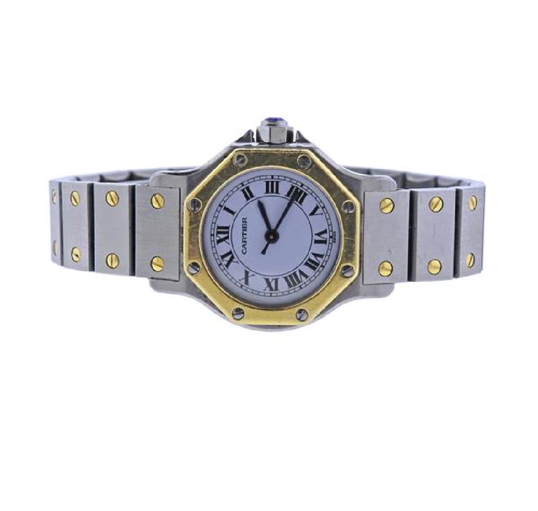 Cartier Santos 18k Gold Steel Automatic Watch (1 of 3)