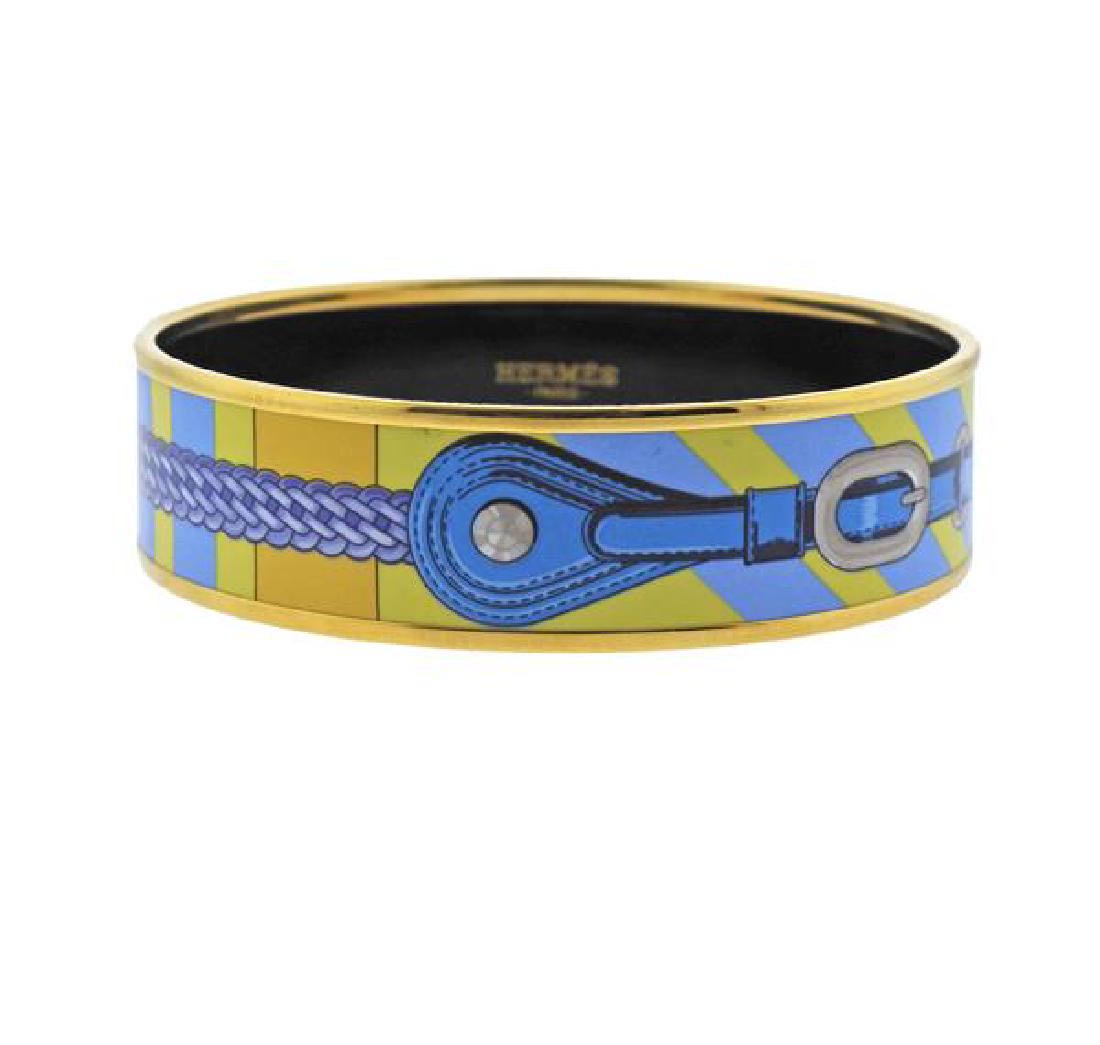 Hermes Blue Enamel Bangle Bracelet (1 of 3)