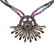 Silver Gold Diamond Multi Color Stone Pendant Necklace - 2