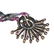 Silver Gold Diamond Multi Color Stone Pendant Necklace - 5