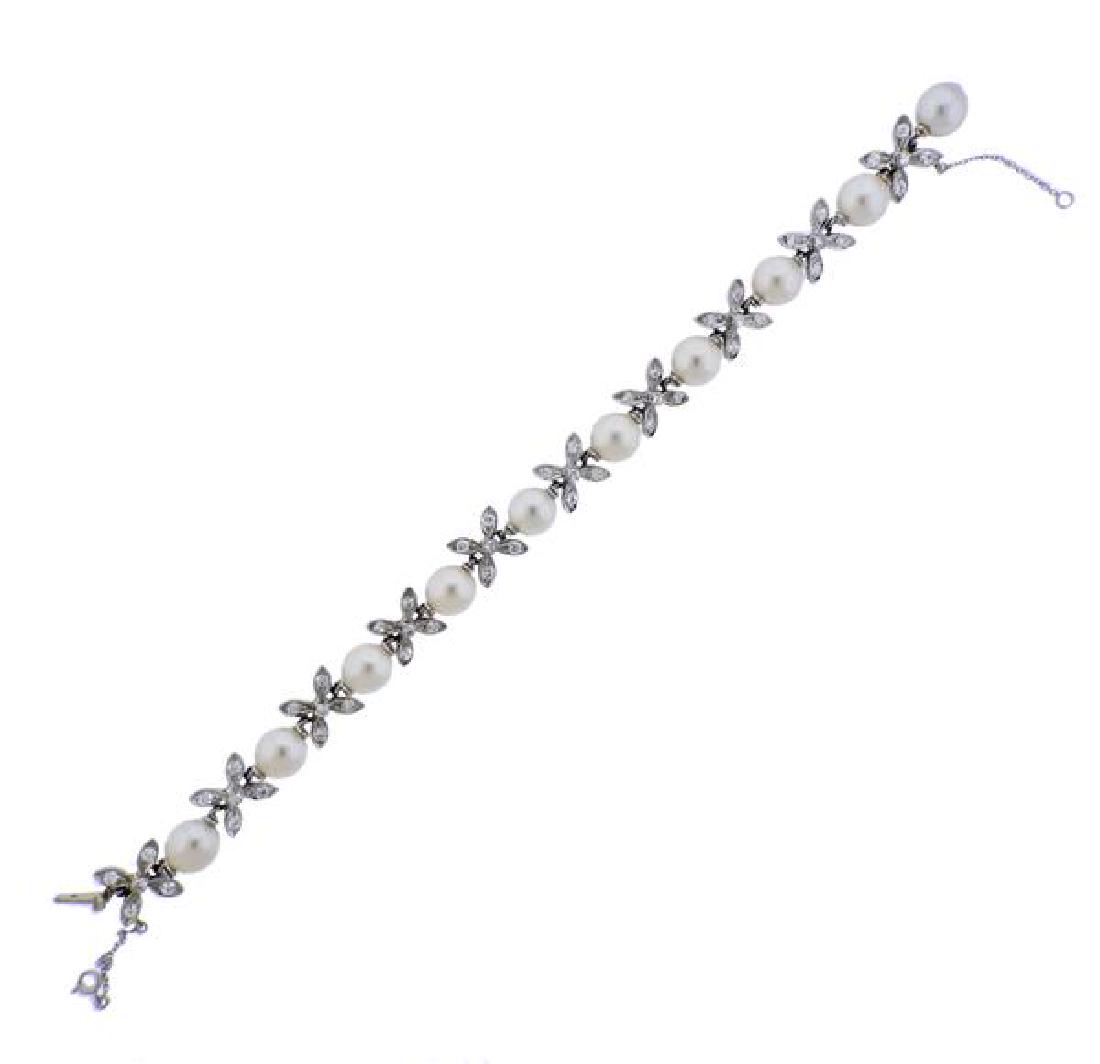 Sterle Paris 18K Gold Diamond Pearl Bracelet (1 of 3)
