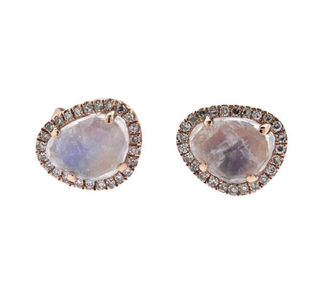 14K Gold Diamond Labradorite Earrings (1 of 3)