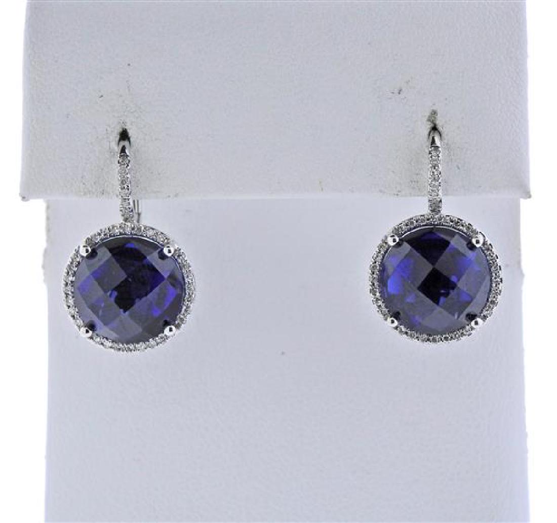 14K Gold Diamond Sapphire Earrings (1 of 3)