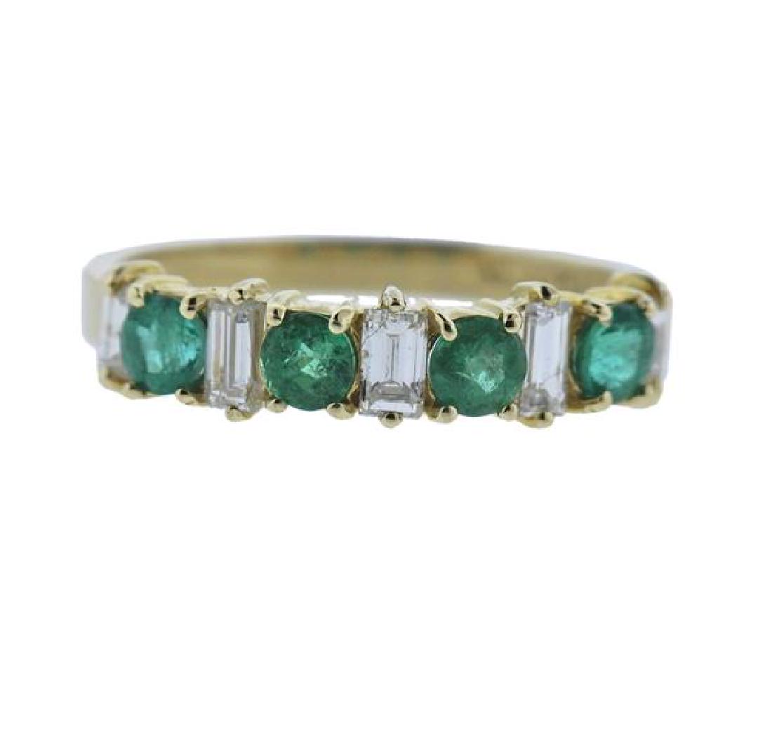 14K Gold Diamond Emerald Band Ring (1 of 3)
