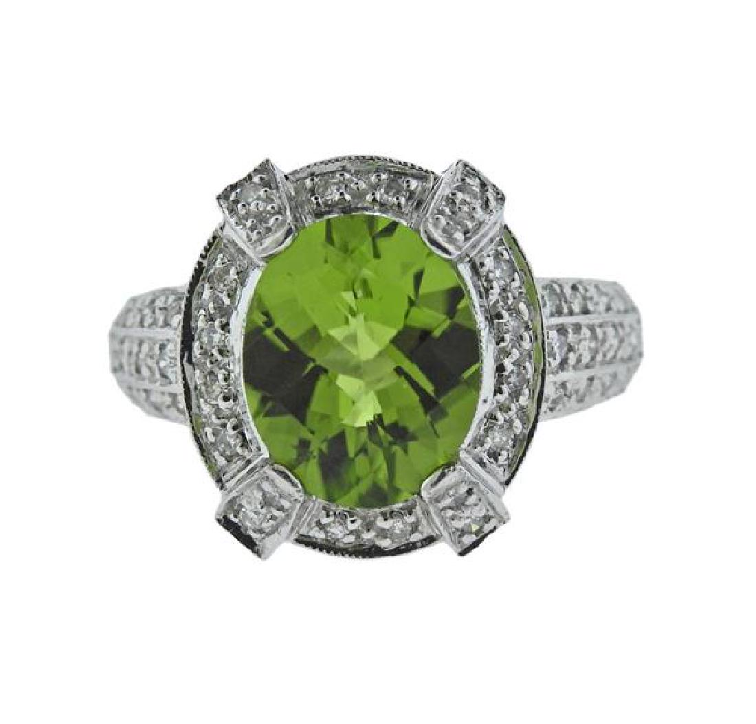 4.4ct Peridot Diamond 14k Gold Ring (1 of 3)