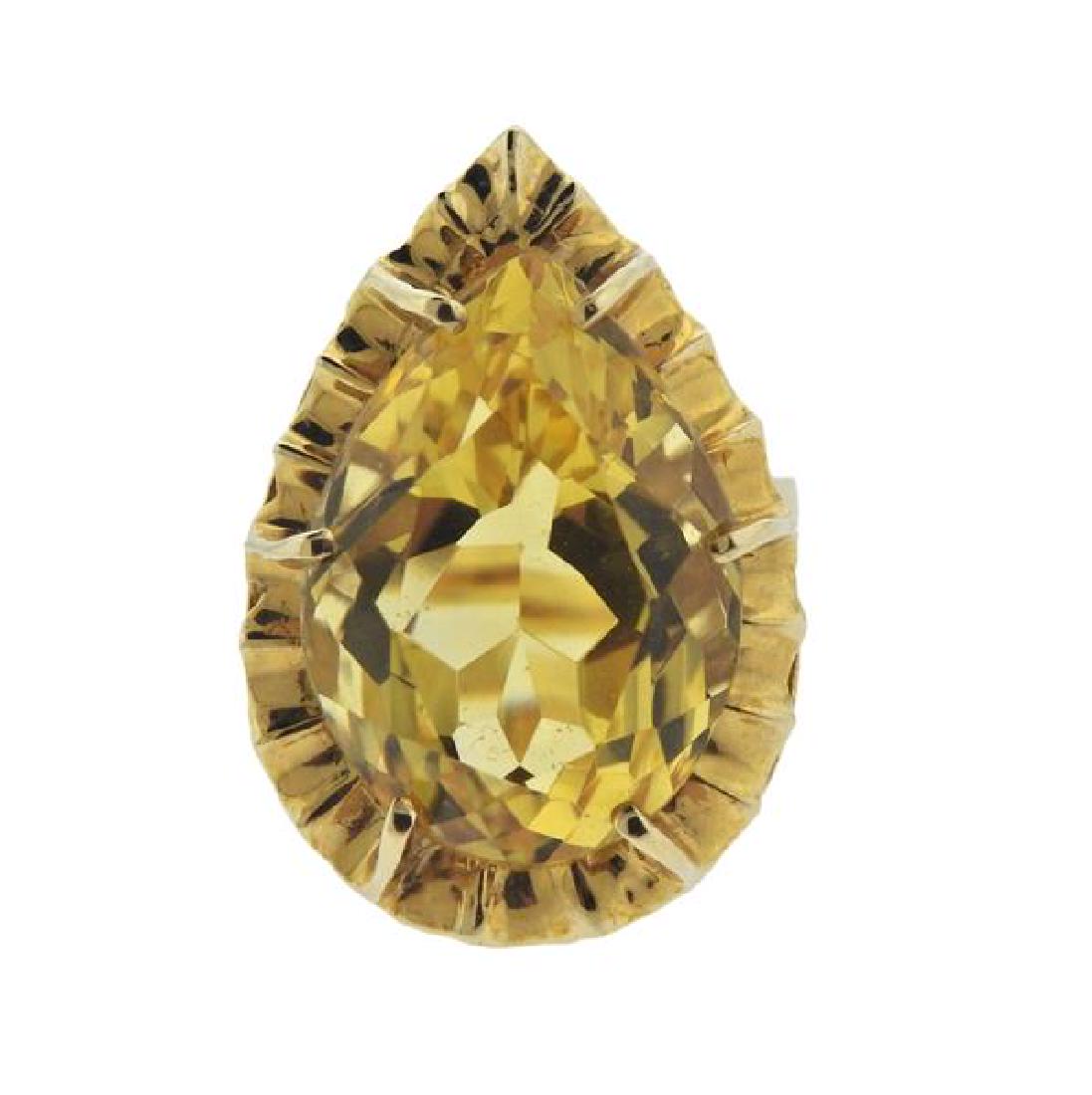 14K Gold Citrine Cocktail Ring (1 of 4)