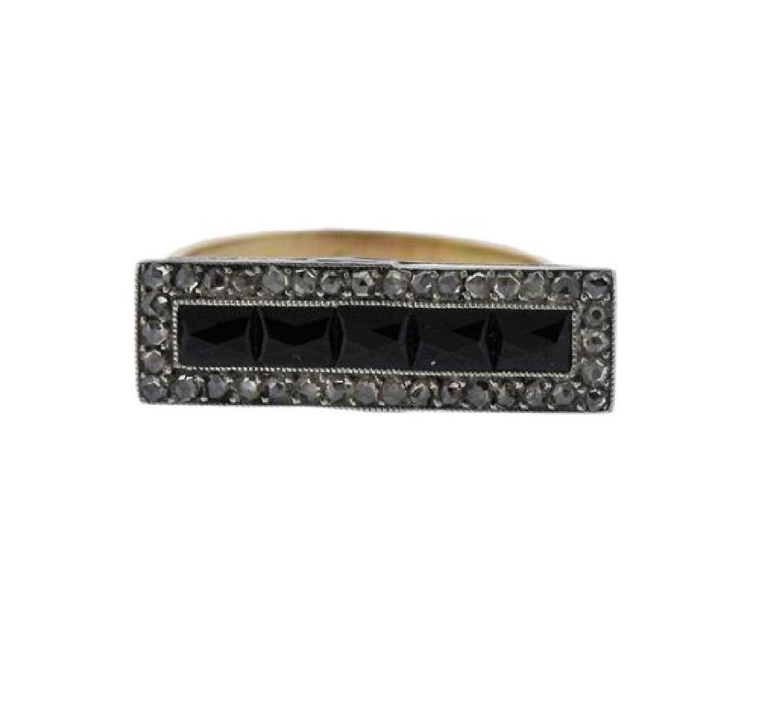 Antique 14k Gold Onyx Diamond Ring (1 of 4)
