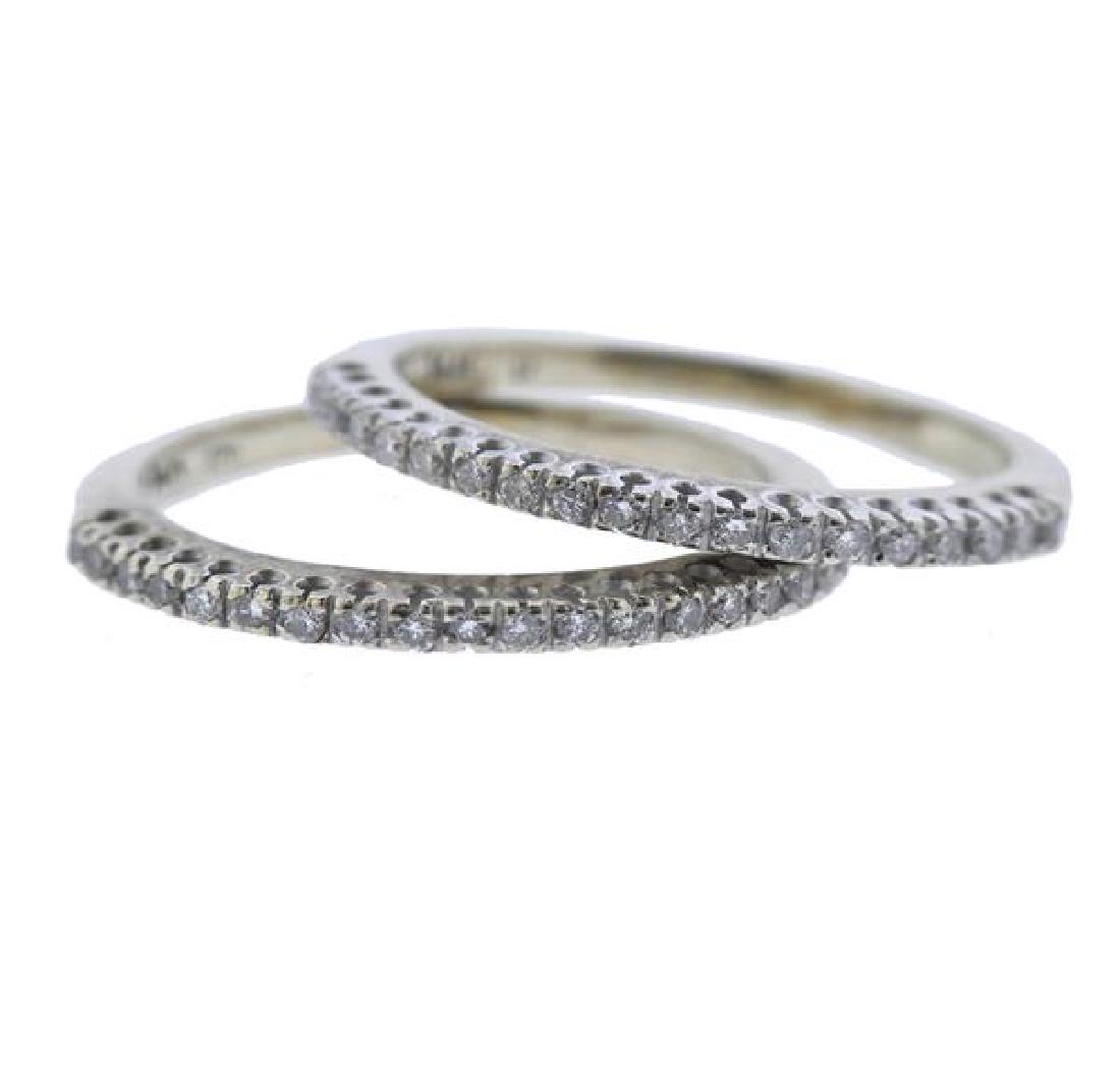 14K Gold Diamond Half Band Ring Lot of 2 (1 of 3)