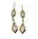 18K Gold Diamond Pink Blue Sapphire Drop Earrings - 2