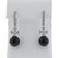 18K Gold Diamond Black Stone Drop Hoop Earrings
