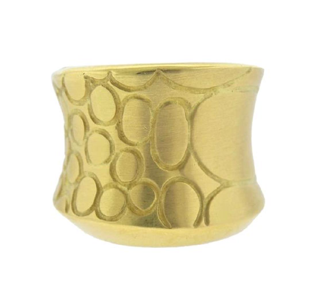 Pomellato Cocco 18K Gold Wide Band Ring (1 of 3)