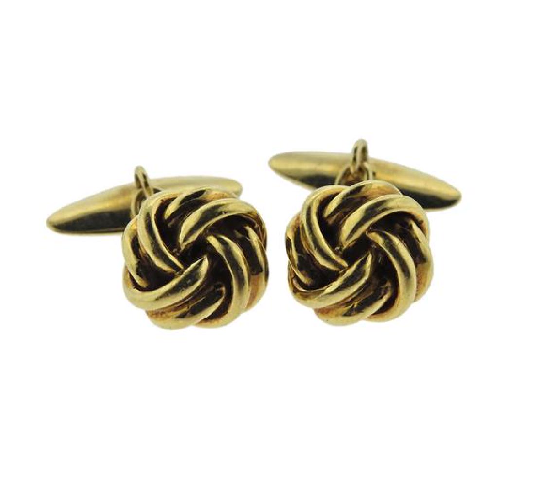 18K Gold Knot Cufflinks (1 of 4)