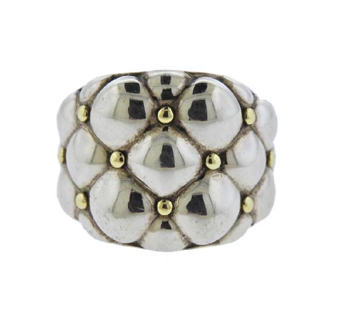 Charles Krypell 14K Gold Sterling Tufted Band Ring (1 of 3)