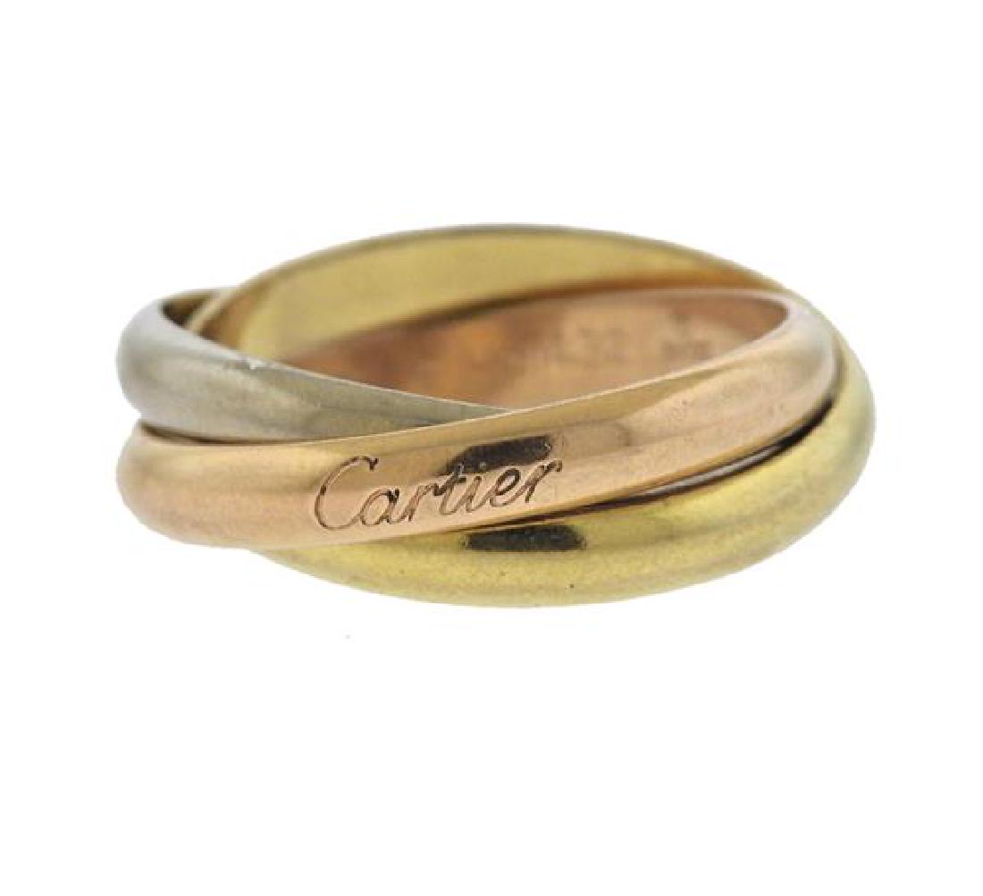 Cartier Trinity 18K Tri Color Gold Ring Sz61 (1 of 2)