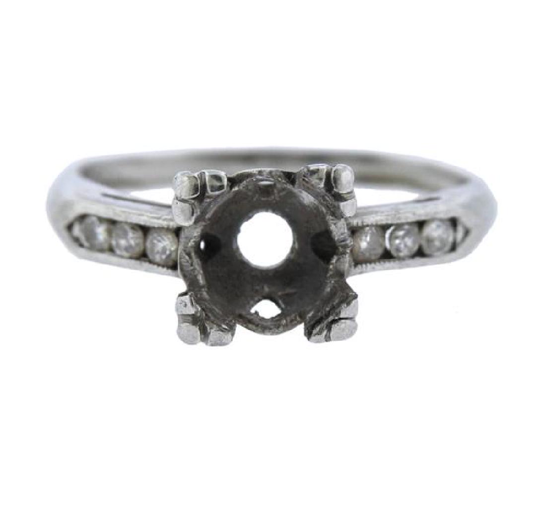 Art Deco Platinum Diamond Engagement Ring Mounting (1 of 3)
