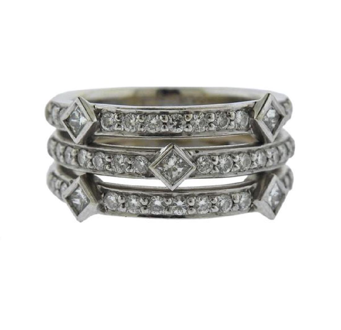 Honora 18K Gold Diamond Multi Row Band Ring (1 of 4)
