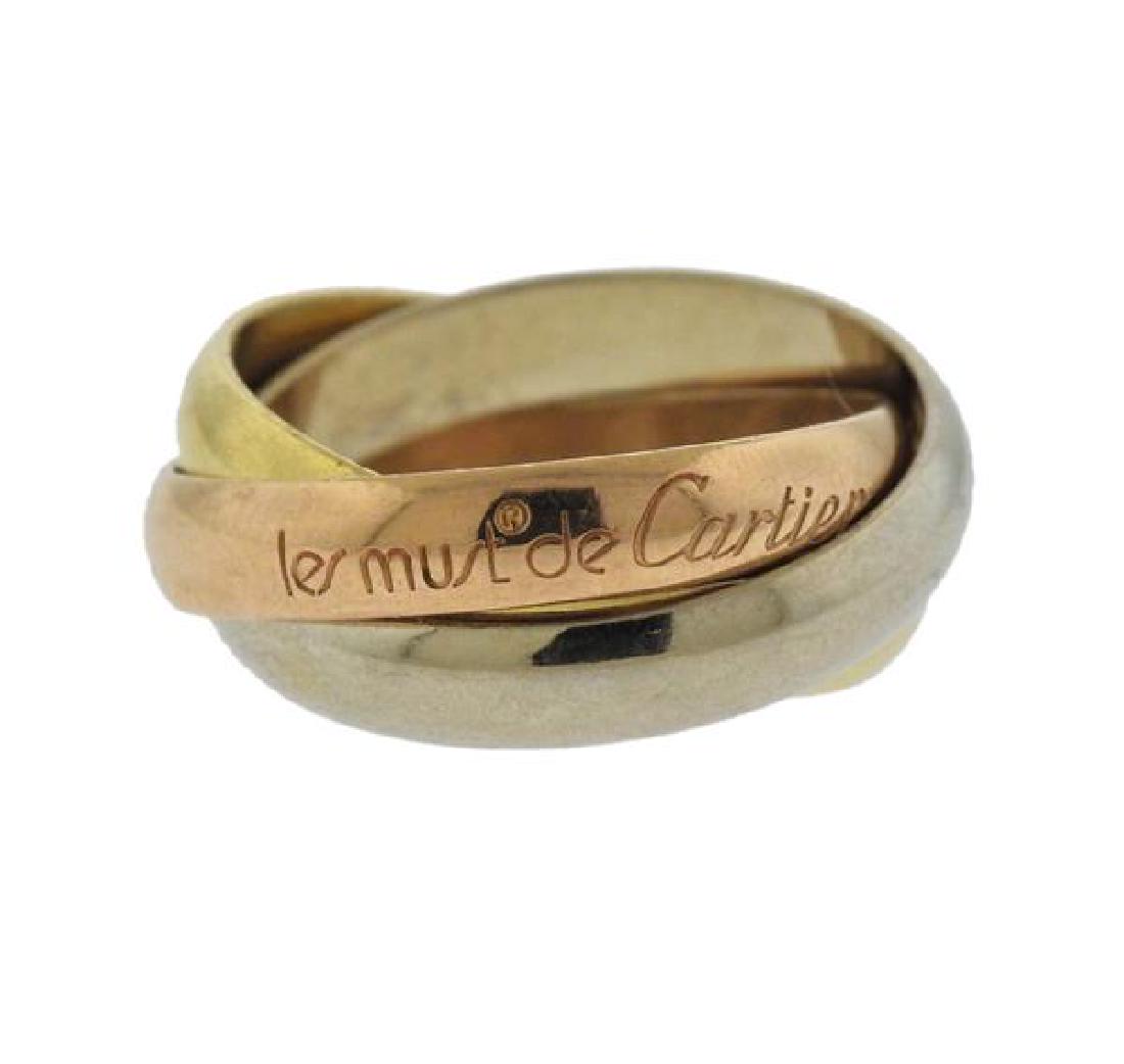 Cartier Trinity 18K Tri Color Gold Ring Sz49 (1 of 2)