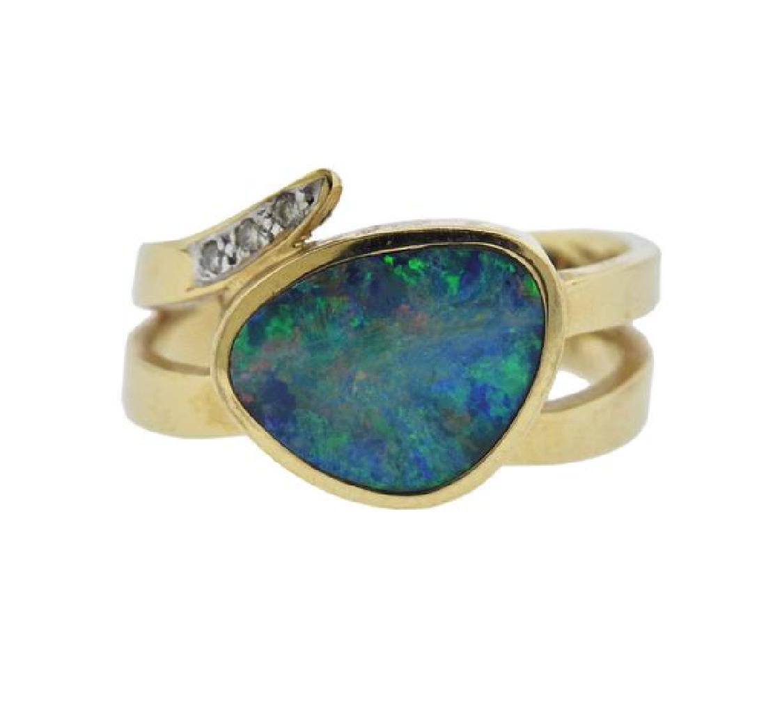 Fortunoff 14K Gold Diamond Opal Ring (1 of 5)